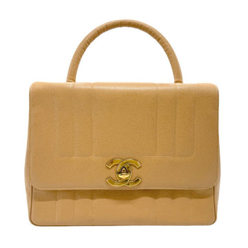 Beige Leather Chanel Handbag