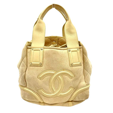 Beige Suede Chanel Sports CC Logo