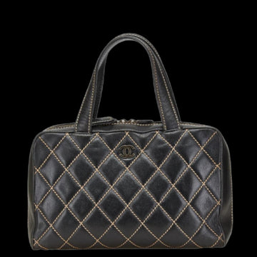 Black Leather Chanel Handbag