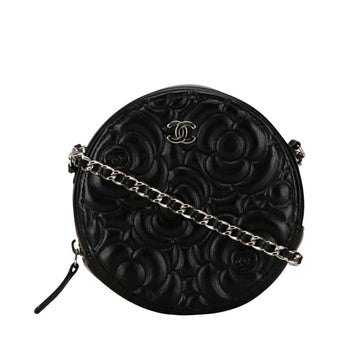 Black Leather Chanel Shoulder Bag