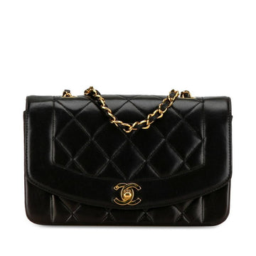 Black Leather Chanel Shoulder Bag