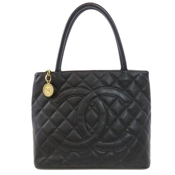 Black Leather Chanel Tote