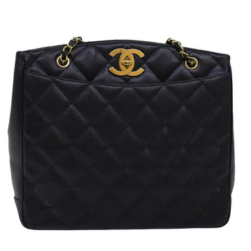 Black Leather Chanel Shoulder Bag