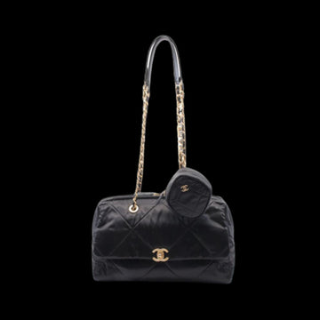 Black Leather Chanel Handbag
