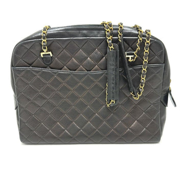 Black Leather Chanel Shoulder Bag