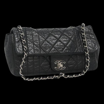 Black Leather Chanel Shoulder Bag