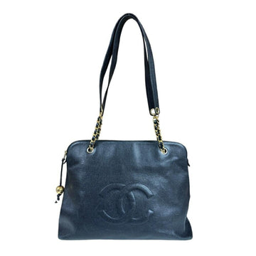 Black Leather Chanel Sports CC Logo