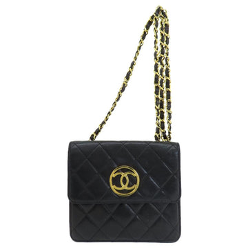 Black Leather Chanel Shoulder Bag