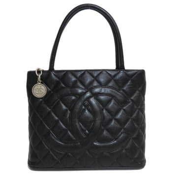 Black Leather Chanel Tote