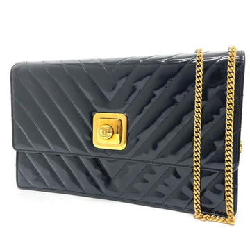 Black Leather Chanel Shoulder Bag