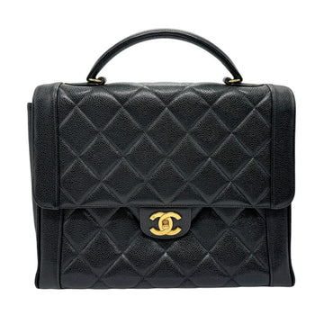 Black Leather Chanel Handbag