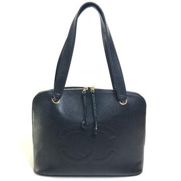 Black Leather Chanel Shoulder Bag
