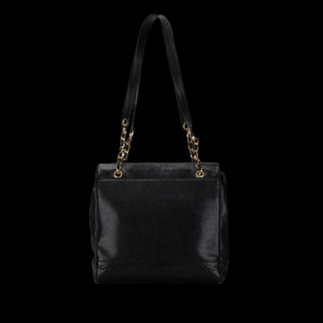 Black Leather Chanel Shoulder Bag