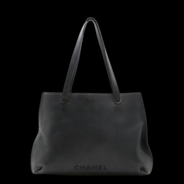 Black Leather Chanel Shoulder Bag
