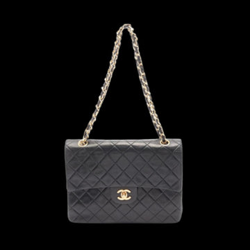 Black Leather Chanel Flap Bag