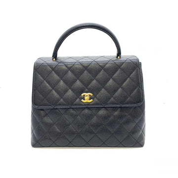 Black Leather Chanel Handbag