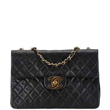 Black Leather Chanel Shoulder Bag