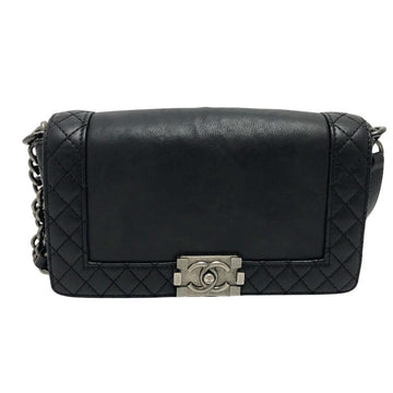 Black Leather Chanel Crossbody Bag