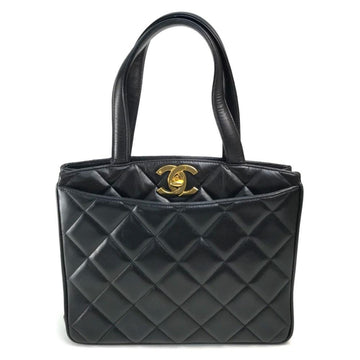 Black Leather Chanel Handbag