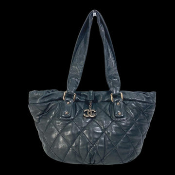 Black Leather Chanel Shoulder Bag