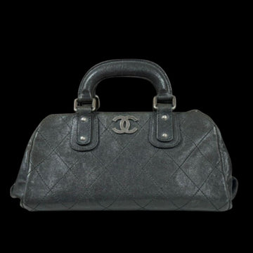 Black Leather Chanel Handbag
