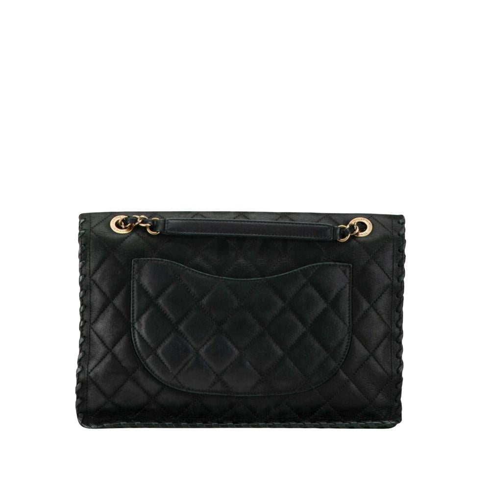 Black Leather Chanel Shoulder Bag