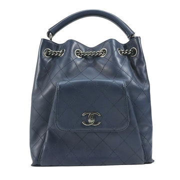 Blue Leather Chanel Backpack