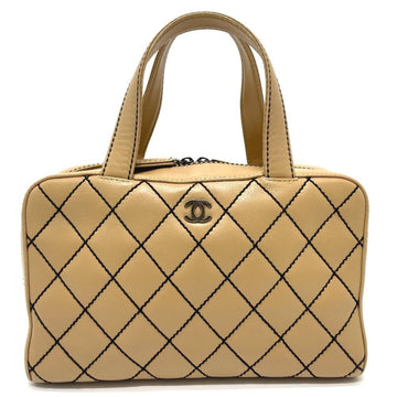 Brown Fabric Chanel Handbag