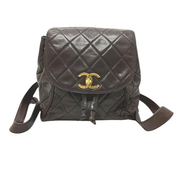 Brown Leather Chanel Backpack