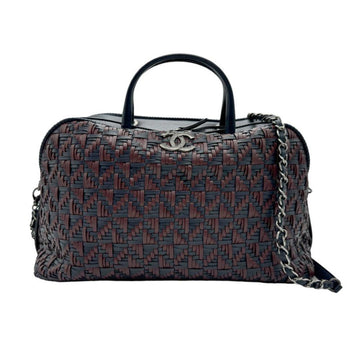 Burgundy Leather Chanel Handbag