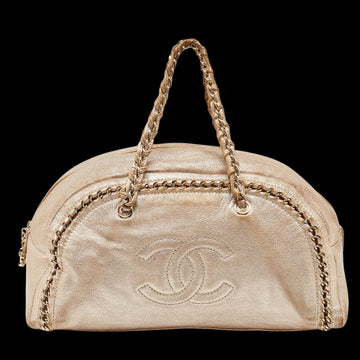 Gold Leather Chanel Handbag