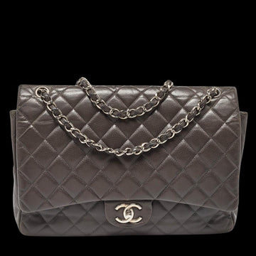 Grey Leather Chanel Flap Bag