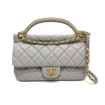 Grey Leather Chanel Handbag