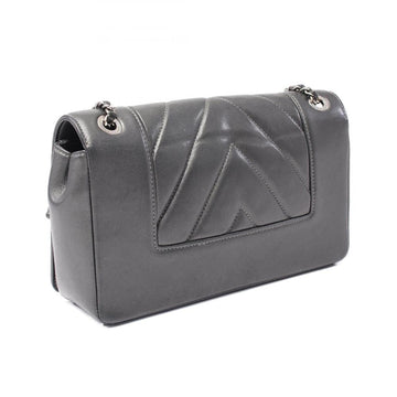 Grey Leather Chanel Shoulder Bag