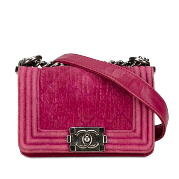 Pink Canvas Chanel Crossbody Bag