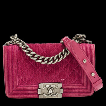 Pink Leather Chanel Boy Bags