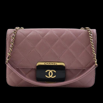 Pink Leather Chanel Shoulder Bag