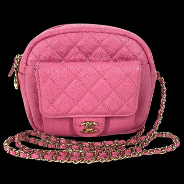 Pink Leather Chanel Shoulder Bag