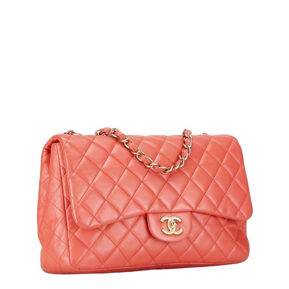 Pink Leather Chanel Flap Bag