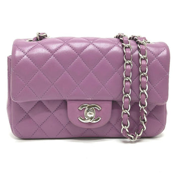 Purple Leather Chanel Shoulder Bag
