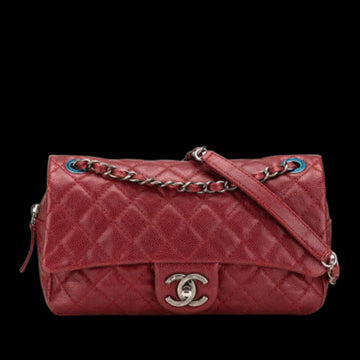 Red Leather Chanel Crossbody Bag