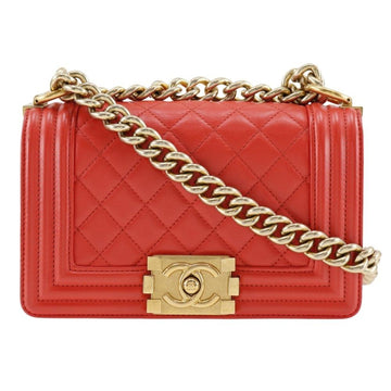 Red Leather Chanel Shoulder Bag