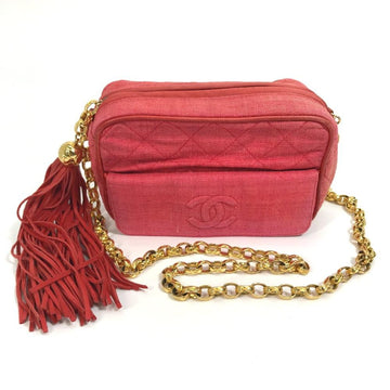 Red Leather Chanel Shoulder Bag