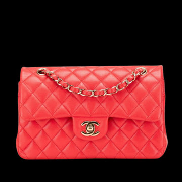 Red Leather Chanel Shoulder Bag