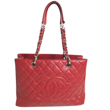 Red Leather Chanel Tote