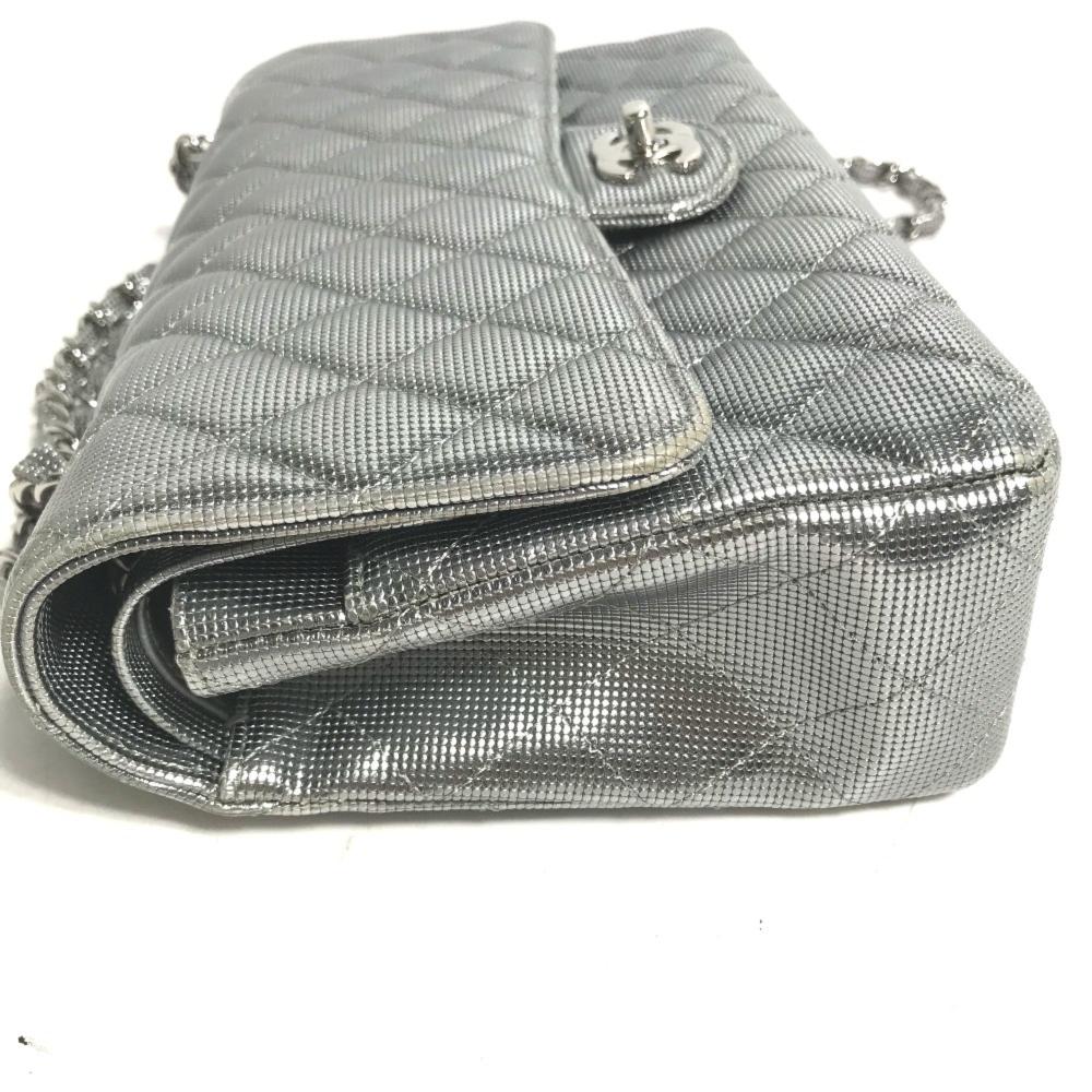 Silver Leather Chanel Shoulder Bag