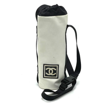White Fabric Chanel Shoulder Bag