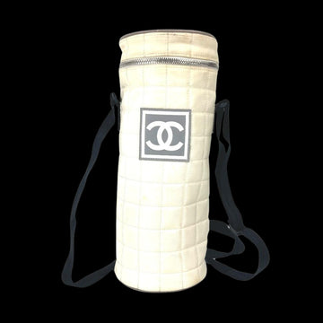 White Fabric Chanel Crossbody Bag