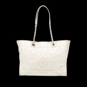 White Leather Chanel Deauville