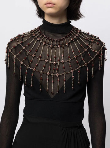 2016 Dark Red Gripoix Collar Necklace
